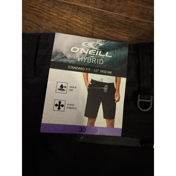 O'NEILL Men's Hybrid Quick dry Black 4-Way Stretch, Short, size 30 - Picture 3 of 9